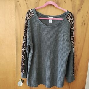 Brittany Black Charcoal Knit Top